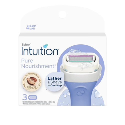 Schick Intuition Pure Nourishment Razor Refills, 3 Count
