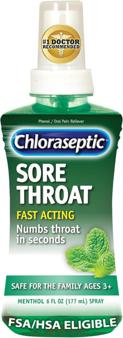 Chloraseptic Throat Spray, Menthol, 6 Fl Oz