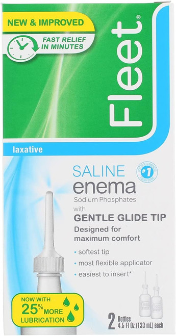 Fleet Laxative Saline Adult Enema-Ready To Use-Soft, Flexible Comfortip 2-4.5 Fl Oz Bottles