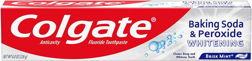Colgate Baking Soda and Peroxide Whitening Bubbles Toothpaste, Brisk Mint, 8 Oz