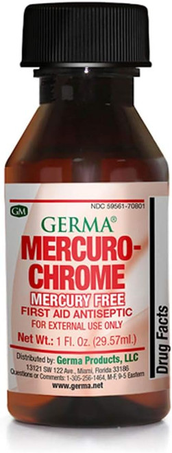 Germa Mercuro-Chrome. Mercury Free First Aid Antiseptic 1 oz