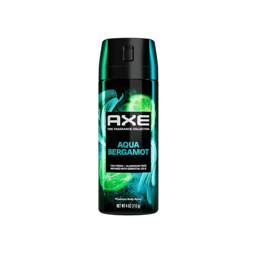 Axe Deodorant Body Spray for Men Aqua Bergamot 4oz