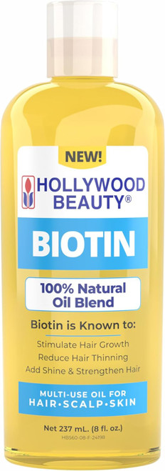 Hollywood Beauty Biotin Oil for Hair, Scalp, and Skin 8 fl oz