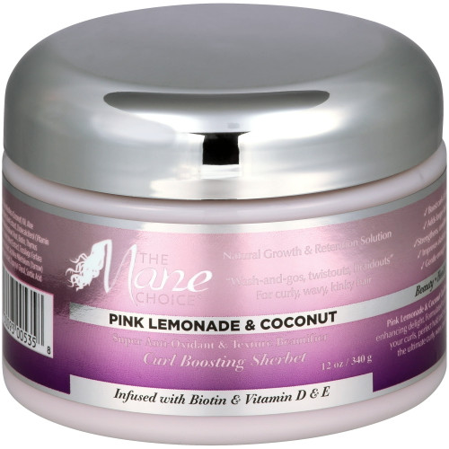 The Mane Choice Pink Lemonade & Coconut Super Antioxidant & Texture Beautifier Curl Boosting Sherbet 12 oz
