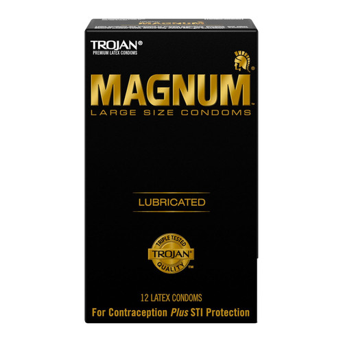 Trojan Magnum Lubricated Condoms, 12-Count