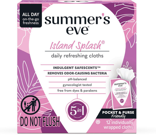 Summer's Eve Feminine Wipes, Island Splash,12 wipes