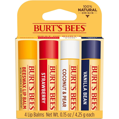 Burt's Bees Natural Moisturizing Lip Balm, 4pack Assorted