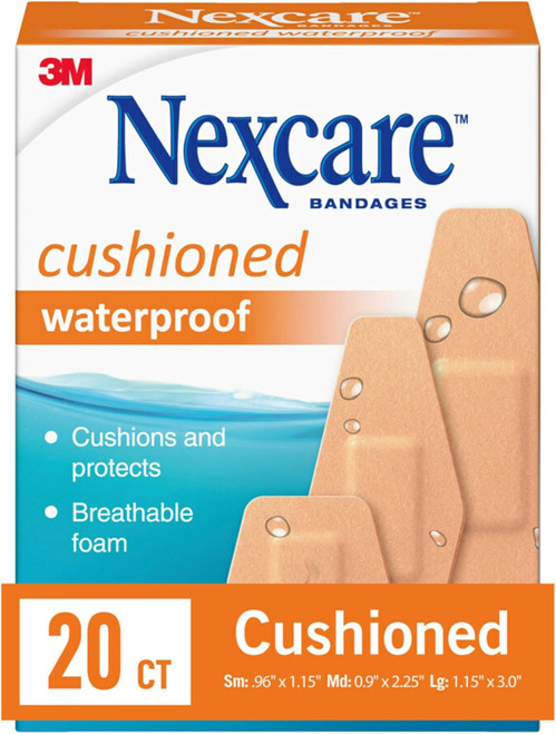 Nexcare Waterproof Bandages, Assorted Sizes, 20 Count