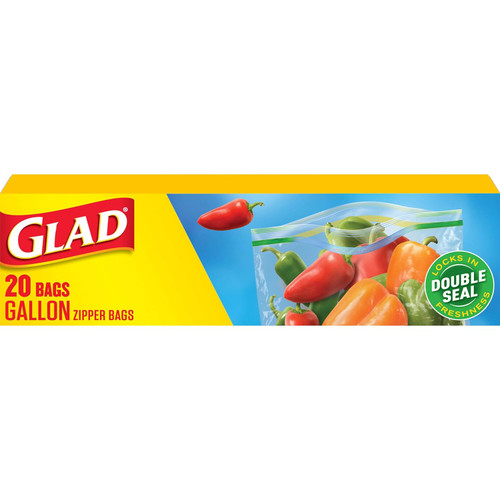 Glad Zipper Storage Gallon, 20count