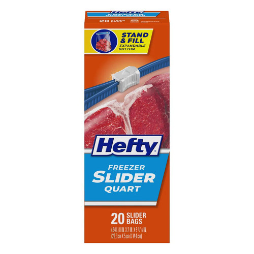 Hefty Slider Quart Freezer Bags, 20count