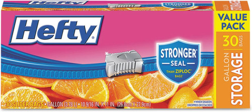 Hefty Slider Gallen Storage Bags, 30count