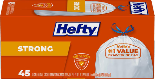 Hefty Strong Trash Bags,13 Gallon, 45count