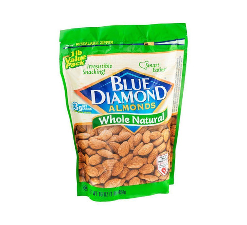Blue Diamond Almonds Whole Natural, 16oz
