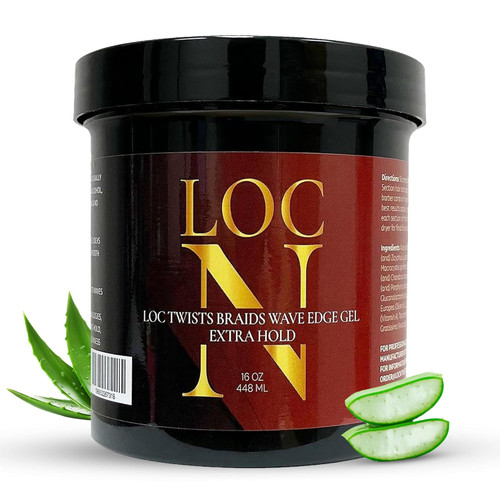 LOC N GEL LOC Twists Braids Wave Edge Gel Extra Hold, 16 OZ