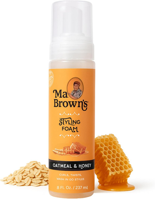 Ma Browns Oatmeal and Honey Curl Styling Foam, Lightweight Formula for Curls, 8 Oz