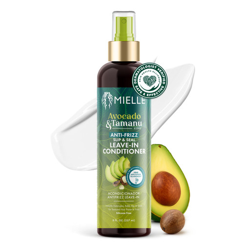 MIELLE Avocado & Tamanu Anti-Frizz Slip & Seal Leave-In Conditioner, 8 OZ