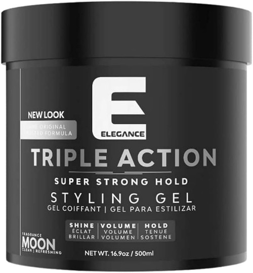 ELEGANCE GEL Strong Hold Hair Gel, Moon, 16.9 oz