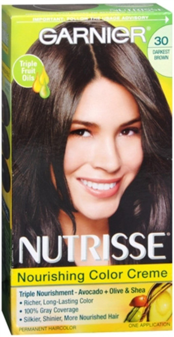 Garnier Nutrisse Hair Color, 30 Darkest Brown