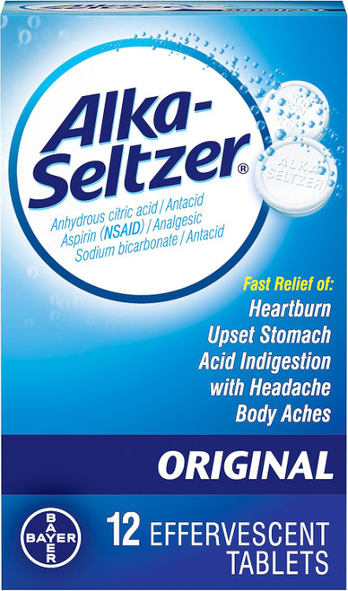 Alka-Seltzer Original Effervescent Tablets, 12count