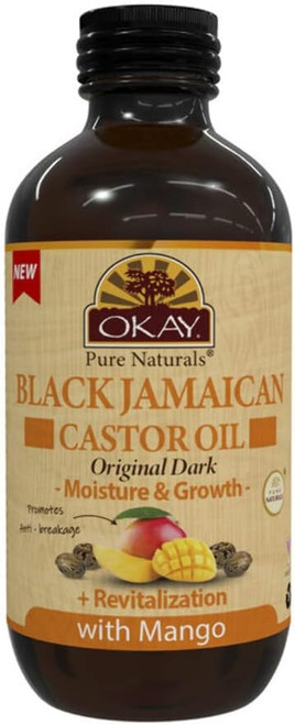 OKAY Black Jamaican Castor Oil Original Dark Mango, 4 oz