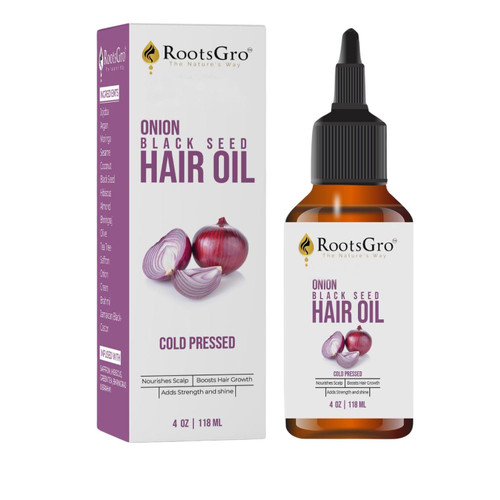 RootsGro Onion Black Seed Oil, 4 OZ