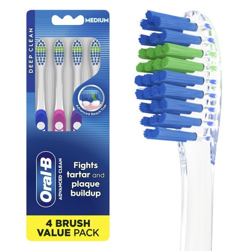 Oral-B Toothbrush Advanced Clean Medium 4 Count