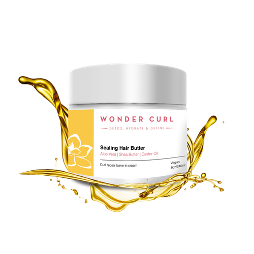 Wonder Curl Shea Butter Sealing Hair Butter with Aloe Vera and Castor Oil, 8 OZ