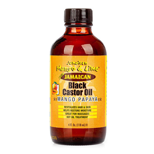 JAMAICAN MANGO&LIME PURE ORGANIC BLACK CASTOR OIL TREATMENT MANGO PAPAYA, 4 OZ