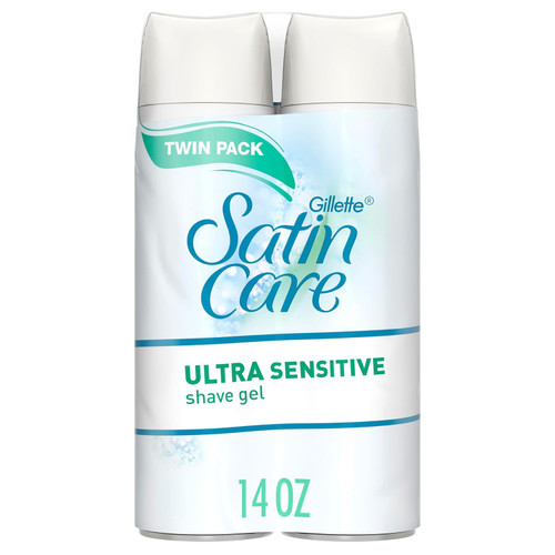 Gillette Satin Ultra Sensitive Shave Gel Twin pack, 7oz
