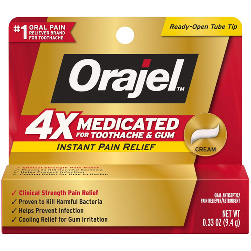 Orajel 4x Severe Toothache and Gum Pain Cream, 0.33oz