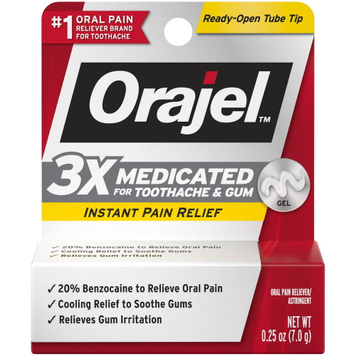 Orajel Maximum Strength Toothache Pain Relief Gel, 0.25oz