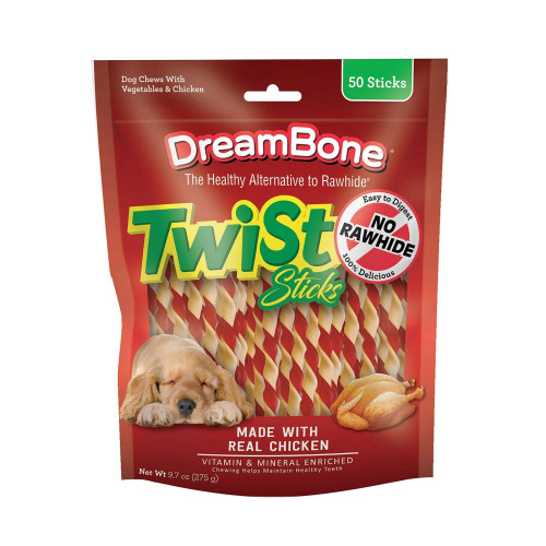 DreamBone Twist Sticks Dog Chews, 50count