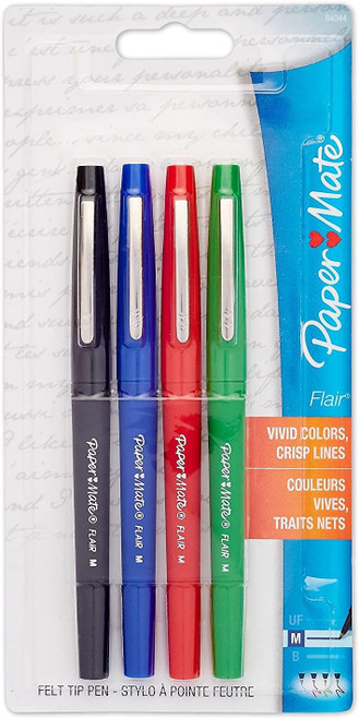 Paper Mate Flair Assorted Ink Colors, 4count