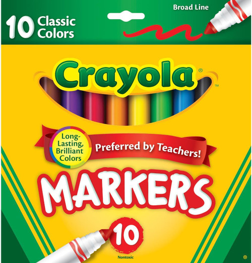 Crayola Broad Line Markers, Classic Colors, 10count
