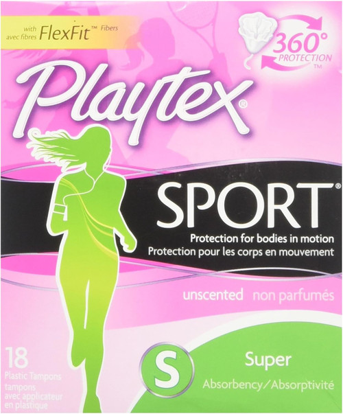Playtex Sport Tampons Super, Unscented, 18count