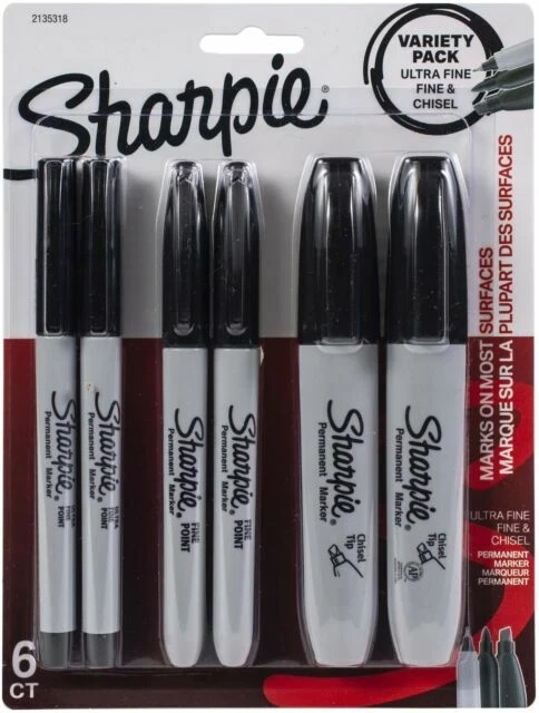 Sharpie Permanent Markers Variety Pack, 6count