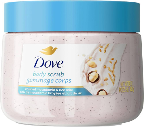 Dove Body Scrub Crushed Macadamia & Rice Milk, 15 oz