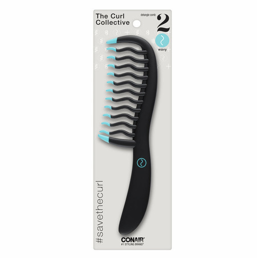Conair The Curl Collective 2 Wavy Hair Comb, Black