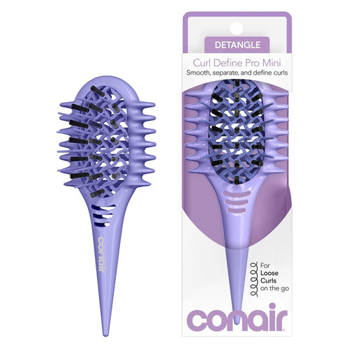 Conair Curl Define Pro Mini Detangler Brush, Purple