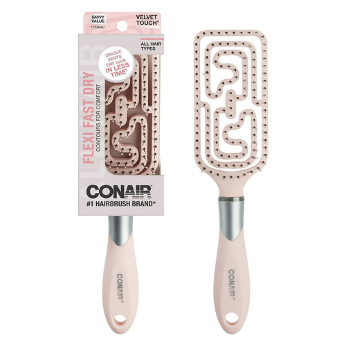 Conair Velvet Touch Flexi-Head Hairbrush, Pink