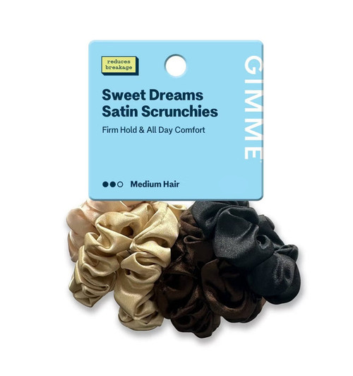 Gimme Sweet Dreams Satin Scrunchies, Assorted, 6count