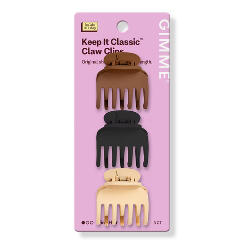 Gimme Fine Double Teeth Claw Clips  Assorted, 3count