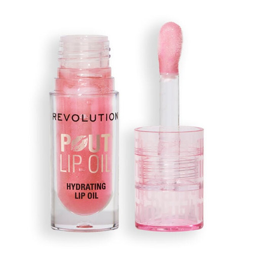 REVOLUTION Pout Lip Oil Glam Pink Shimmer, 0.13 oz