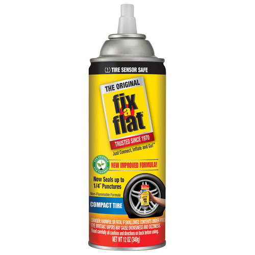 Fix-A-Flat Tire Sealant and Car Tire Inflator for Compact Tires