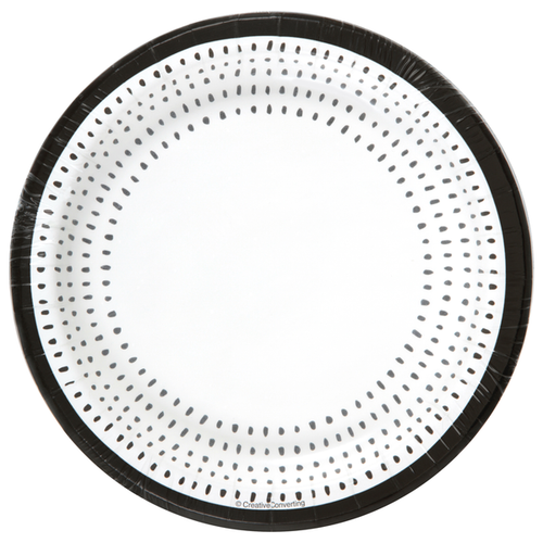 SENSATIONS Premium Paper Lunch Plates Modern Monochrome, 20 count