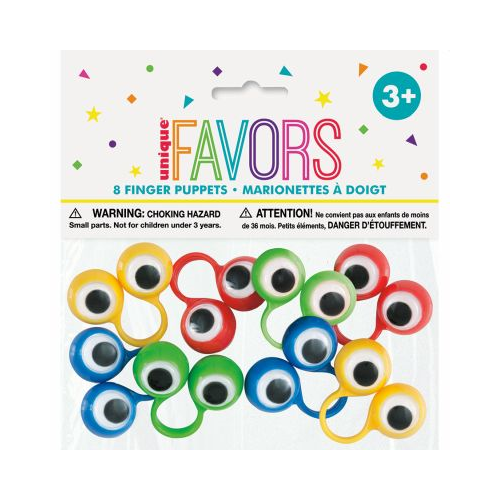 Unique 8 GOOGLY EYES FINGER PUPPETS