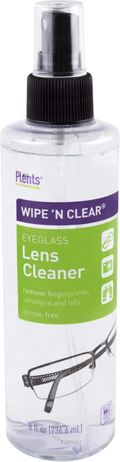 Flents Wipe N Clear Eyeglass Lens Cleaner Spray Lens Cleaning Solution, 8 oz