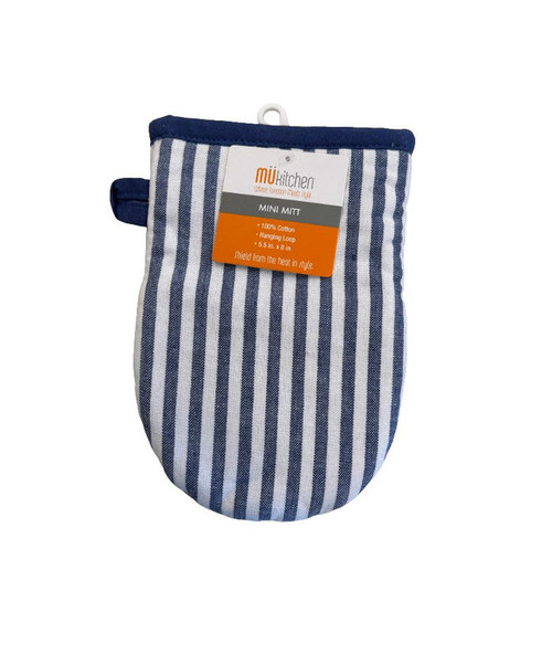 MUkitchen Stripped Mini Mitt Ink Blue