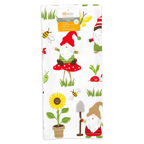 Mukitchen Designer Print Cotton Tea Towel Gnomes