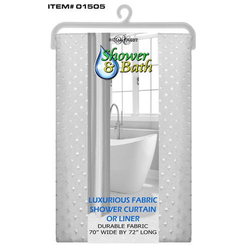 Royal Crest Deluxe Shower Curtain White